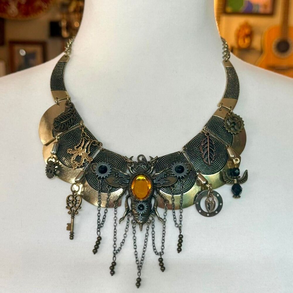 Handmade Steampunk Statement Necklace